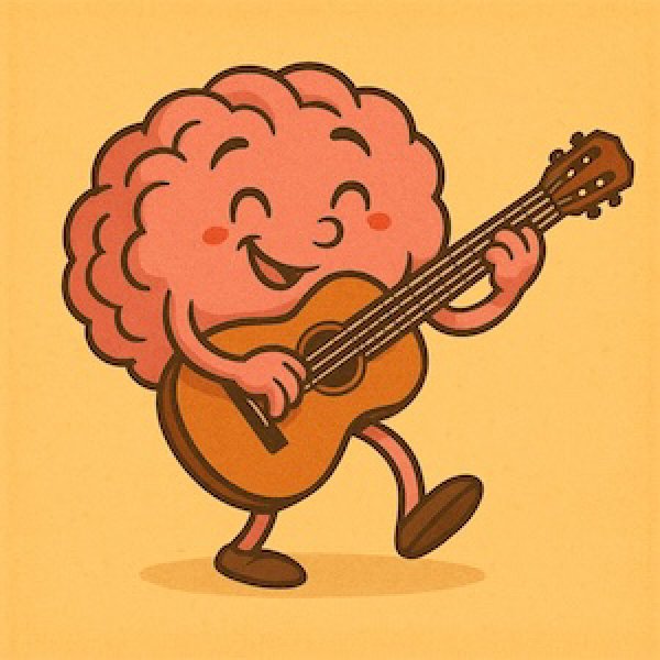 Brain playing guitar
